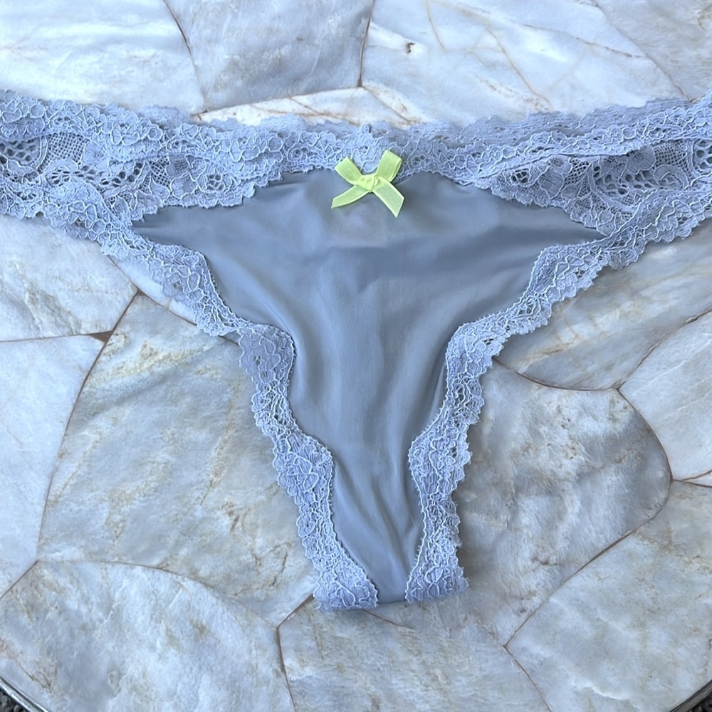 Dream Angels Crochet Thong Panty Small Lace Satin